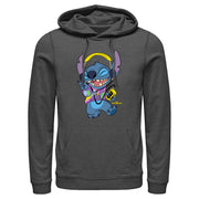 Men's Lilo & Stitch Cool Headphones Stitch  Adult Pull Over Hoodie