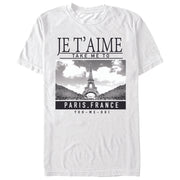 Men's Lost Gods Je T'aime Take Me to Paris France  Adult T-Shirt