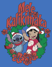 Men's Lilo & Stitch Mele Kalikimaka Christmas  Adult Pull Over Hoodie