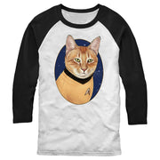 Men's Star Trek: The Original Series Captain Kirk Cat  Adult Baseball Tee