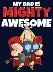 Men's Marvel My Dad is Mighty Awesome Cartoon Thor  Adult Pull Over Hoodie