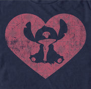 Men's Lilo & Stitch Heart Silhouette  Adult T-Shirt