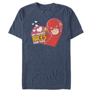 Men's The Flash Valentine's Day My Heart Races for You  Adult T-Shirt