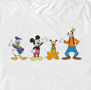 Men's Mickey & Friends Waving Friends Front and Back  Adult T-Shirt