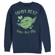 Men's Star Wars Valentine's Day Yoda Best One for Me  Adult Sweatshirt