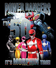 Men's Power Rangers Birthday 50 Morphin Time  Adult T-Shirt