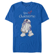 Men's Star Wars Valentine's Day You R2 Awesome  Adult T-Shirt