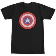 Men's Marvel Captain America Pixelated Shield  Adult T-Shirt