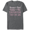 Men's Lost Gods Valentine Roses Are Blah Wine  Adult T-Shirt