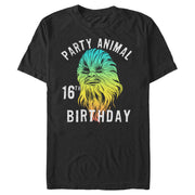 Men's Star Wars Chewie Party Animal 16th Birthday Color Portrait  Adult T-Shirt