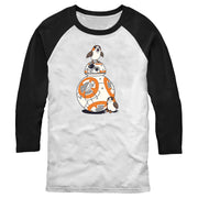 Men's Star Wars Porgs and BB-8  Adult Baseball Tee