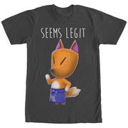 Men's Nintendo Animal Crossingd the Fox Seems Legit  Adult T-Shirt