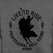 Men's Professional Bull Riders Live to Ride Silhouette  Adult Sweatshirt