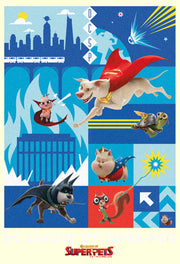 Men's DC League of Super-Pets Battle Ready Poster  Adult T-Shirt