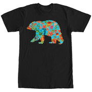 Men's Lost Gods Flower Print Bear  Adult T-Shirt