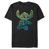 Men's Lilo & Stitch Yellow to Blue Silhouette  Adult T-Shirt