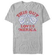 Men's Lost Gods Fourth of July  This Guy Loves America  Adult T-Shirt