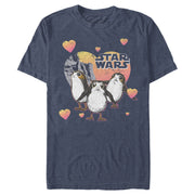 Men's Star Wars: The Last Jedi Valentine's Day Porg Hearts Sketch  Adult T-Shirt