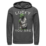 Men's Star Wars St. Patrick's Day Yoda Lucky You Are  Adult Pull Over Hoodie