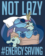 Men's Lilo & Stitch Not Lazy, Saving Energy  Adult Long Sleeve Shirt