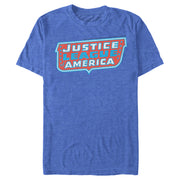 Men's Justice League Patriotic Frame Logo  Adult T-Shirt