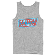 Men's Justice League Patriotic Frame Logo  Adult Tank Top