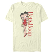 Men's Betty Boop Distressed Red Portrait  Adult T-Shirt