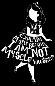 Men's Alice in Wonderland I Am Not Myself Silhouette  Adult T-Shirt