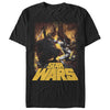 Men's Star Wars Darth Vader vs Boba Fett Fire Battle  Adult T-Shirt