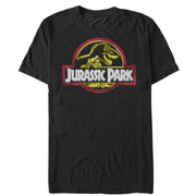 Men's Jurassic Park Neon T Rex Logo  Adult T-Shirt