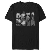 Men's Mickey & Friends Mickey Mouse Best Friend Gray Grayscale Panels  Adult T-Shirt