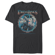 Men's The Lord of the Rings Fellowship of the Ring Distressed Character Ring  Adult T-Shirt