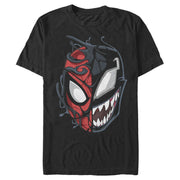 Men's Marvel Spider-Man Venom Mask Split  Adult T-Shirt