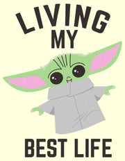 Men's Star Wars: The Mandalorian Grogu Living My Best Life  Adult T-Shirt