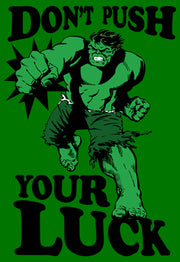 Men's Marvel St. Patrick's Day The Hulk Don't Push Your Luck  Adult T-Shirt