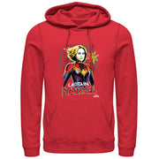 Men's Marvel Captain Marvel Sketch Profile  Adult Pull Over Hoodie