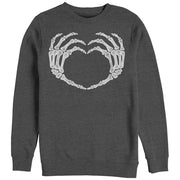 Women's CHIN UP Halloween Skeleton Heart Hands  Adult Sweatshirt