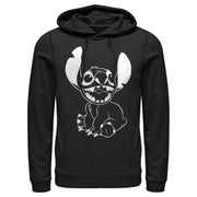 Men's Lilo & Stitch Negative Black and White  Adult Pull Over Hoodie