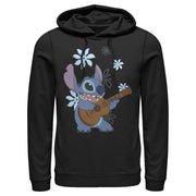 Men's Lilo & Stitch Floral Ukulele Dance  Adult Pull Over Hoodie