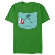 Men's Pokemon Bulbasaur Wink Face  Adult T-Shirt