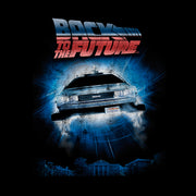 Men's Back to the Future Retro DeLorean Poster  Adult T-Shirt