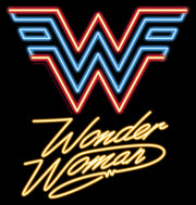 Men's Wonder Woman 1984 Neon Logo Glow  Adult Pull Over Hoodie