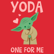 Men's Star Wars Valentine's Day Yoda One for Me Simple  Adult T-Shirt