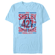 Men's Shelby Cobra Blue and Red Distressed Poster  Adult T-Shirt