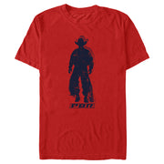 Men's Professional Bull Riders Distressed Cowboy Silhouette  Adult T-Shirt