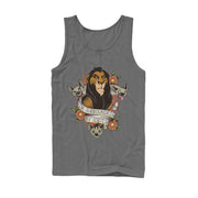 Men's Lion King Scar Surrounded By Idiots Tattoo  Adult Tank Top