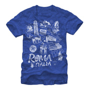 Men's Lost Gods Map of Italy  Adult T-Shirt