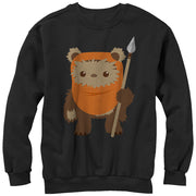 Men's Star Wars Wicket Ewok Cartoon  Adult Sweatshirt