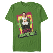 Men's Elf Santa I Know Him Quote  Adult T-Shirt