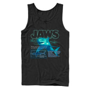 Men's Jaws Shark Blueprint  Adult Tank Top